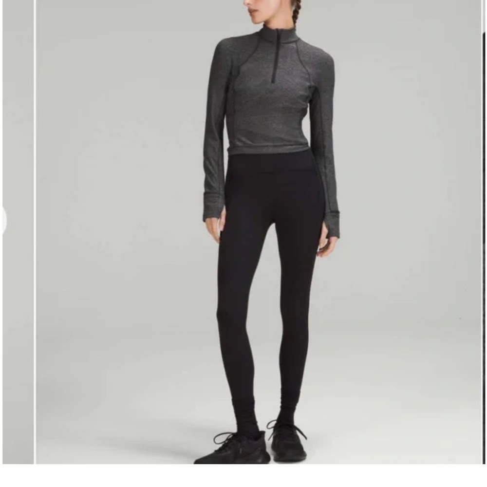 It’s Rulu run cropped half zip 12 gray